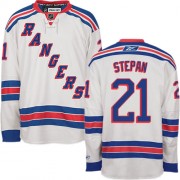 New York Rangers ＃21 Men's Derek Stepan Reebok Premier White Away Jersey