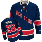 New York Rangers ＃28 Men's Dominic Moore Reebok Premier Navy Blue Third Jersey