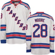 New York Rangers ＃28 Men's Dominic Moore Reebok Premier White Away Jersey