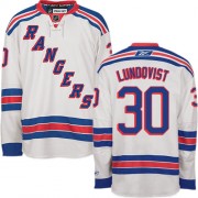 New York Rangers ＃30 Men's Henrik Lundqvist Reebok Authentic White Away Jersey