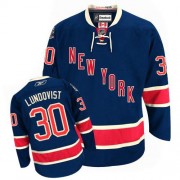 New York Rangers ＃30 Men's Henrik Lundqvist Reebok Authentic Navy Blue Third Jersey
