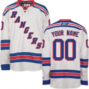 Reebok New York Rangers Youth Customized Authentic White Away Jersey