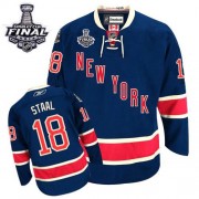 New York Rangers ＃18 Men's Marc Staal Reebok Authentic Navy Blue Third 2014 Stanley Cup Jersey