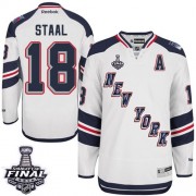 New York Rangers ＃18 Men's Marc Staal Reebok Authentic White 2014 Stadium Series 2014 Stanley Cup Jersey