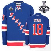 New York Rangers ＃18 Men's Marc Staal Reebok Premier Royal Blue Home 2014 Stanley Cup Jersey