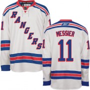 New York Rangers ＃11 Men's Mark Messier Reebok Authentic White Away Jersey
