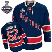 New York Rangers ＃62 Men's Carl Hagelin Reebok Authentic Navy Blue Third 2014 Stanley Cup Jersey