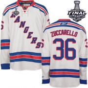 New York Rangers ＃36 Men's Mats Zuccarello Reebok Premier White Away 2014 Stanley Cup Jersey
