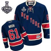 New York Rangers ＃61 Men's Rick Nash Reebok Authentic Navy Blue Third 2014 Stanley Cup Jersey