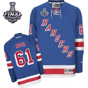 New York Rangers ＃61 Men's Rick Nash Reebok Authentic Royal Blue Home 2014 Stanley Cup Jersey
