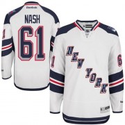 New York Rangers ＃61 Men's Rick Nash Reebok Authentic White 2014 Stadium Series Jersey