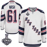 New York Rangers ＃61 Men's Rick Nash Reebok Authentic White 2014 Stadium Series 2014 Stanley Cup Jersey