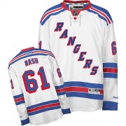 New York Rangers ＃61 Men's Rick Nash Reebok Authentic White Away Jersey