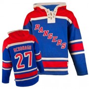 New York Rangers ＃27 Men's Ryan McDonagh Old Time Hockey Authentic Royal Blue Sawyer Hooded Sweatshirt Jersey