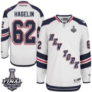New York Rangers ＃62 Men's Carl Hagelin Reebok Authentic White 2014 Stadium Series 2014 Stanley Cup Jersey