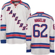 New York Rangers ＃62 Men's Carl Hagelin Reebok Authentic White Away Jersey