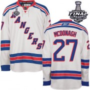 New York Rangers ＃27 Men's Ryan McDonagh Reebok Authentic White Away 2014 Stanley Cup Jersey