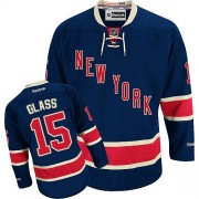 New York Rangers ＃15 Men's Tanner Glass Reebok Authentic Navy Blue Third Jersey
