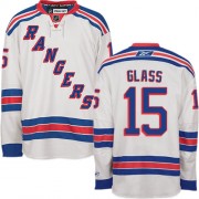 New York Rangers ＃15 Men's Tanner Glass Reebok Authentic White Away Jersey