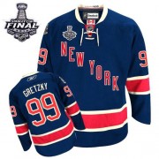 New York Rangers ＃99 Men's Wayne Gretzky Reebok Authentic Navy Blue Third 2014 Stanley Cup Jersey