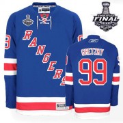 New York Rangers ＃99 Men's Wayne Gretzky Reebok Authentic Royal Blue Home 2014 Stanley Cup Jersey