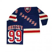 New York Rangers ＃99 Men's Wayne Gretzky CCM Authentic Royal Blue Throwback Jersey