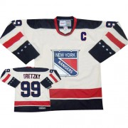 New York Rangers ＃99 Men's Wayne Gretzky CCM Authentic White Throwback Jersey