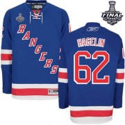 New York Rangers ＃62 Men's Carl Hagelin Reebok Premier Royal Blue Home 2014 Stanley Cup Jersey