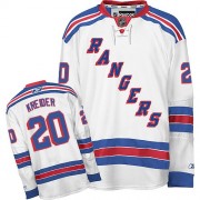 New York Rangers ＃20 Men's Chris Kreider Reebok Authentic White Away Jersey