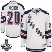 New York Rangers ＃20 Men's Chris Kreider Reebok Premier White 2014 Stadium Series 2014 Stanley Cup Jersey
