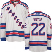 New York Rangers ＃22 Men's Dan Boyle Reebok Authentic White Away Jersey