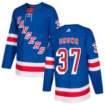 New York Rangers Men's Chris Brown Adidas Authentic Royal Blue Home Jersey