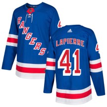 New York Rangers Men's Maxim Lapierre Adidas Authentic Royal Blue Home Jersey