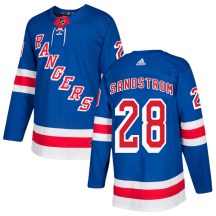 New York Rangers Men's Tomas Sandstrom Adidas Authentic Royal Blue Home Jersey