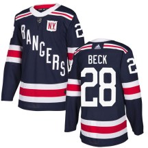 New York Rangers Men's Taylor Beck Adidas Authentic Navy Blue 2018 Winter Classic Home Jersey