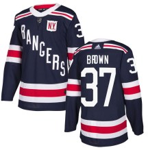 New York Rangers Men's Chris Brown Adidas Authentic Navy Blue 2018 Winter Classic Home Jersey