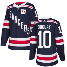 New York Rangers Men's Ron Duguay Adidas Authentic Navy Blue 2018 Winter Classic Home Jersey