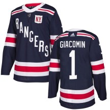 New York Rangers Men's Eddie Giacomin Adidas Authentic Navy Blue 2018 Winter Classic Home Jersey