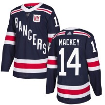 New York Rangers Men's Connor Mackey Adidas Authentic Navy Blue 2018 Winter Classic Home Jersey