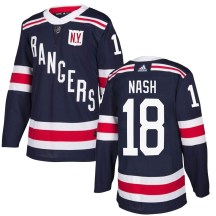 New York Rangers Men's Riley Nash Adidas Authentic Navy Blue 2018 Winter Classic Home Jersey