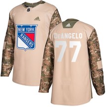 New York Rangers Men's Tony DeAngelo Adidas Authentic Camo Veterans Day Practice Jersey