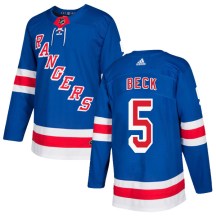 New York Rangers Youth Barry Beck Adidas Authentic Royal Blue Home Jersey