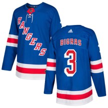 New York Rangers Youth Chris Bigras Adidas Authentic Royal Blue Home Jersey