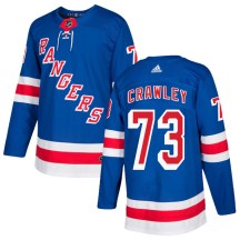 New York Rangers Youth Brandon Crawley Adidas Authentic Royal Blue Home Jersey