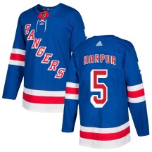 New York Rangers Youth Ben Harpur Adidas Authentic Royal Blue Home Jersey