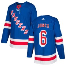 New York Rangers Youth Zac Jones Adidas Authentic Royal Blue Home Jersey
