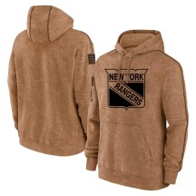 New York Rangers Youth Brown 2023 Salute to Service Club Pullover Hoodie