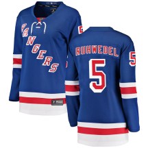 New York Rangers Women's Chad Ruhwedel Fanatics Branded Breakaway Blue Home Jersey