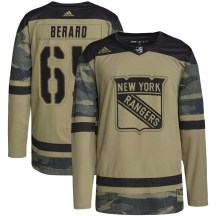 New York Rangers Youth Brett Berard Adidas Authentic Camo Military Appreciation Practice Jersey