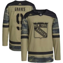 New York Rangers Youth Adam Graves Adidas Authentic Camo Military Appreciation Practice Jersey